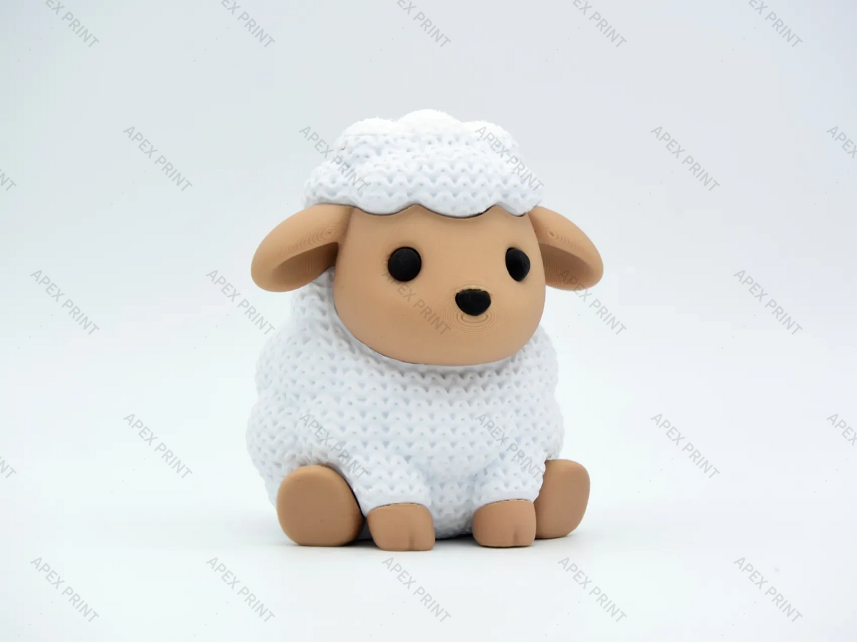 3D Printed Crochet-Style Sheep Figurine