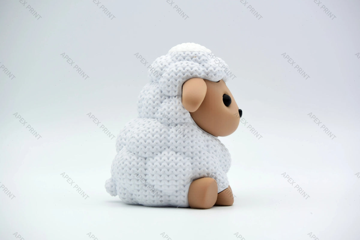 3D Printed Crochet-Style Sheep Figurine