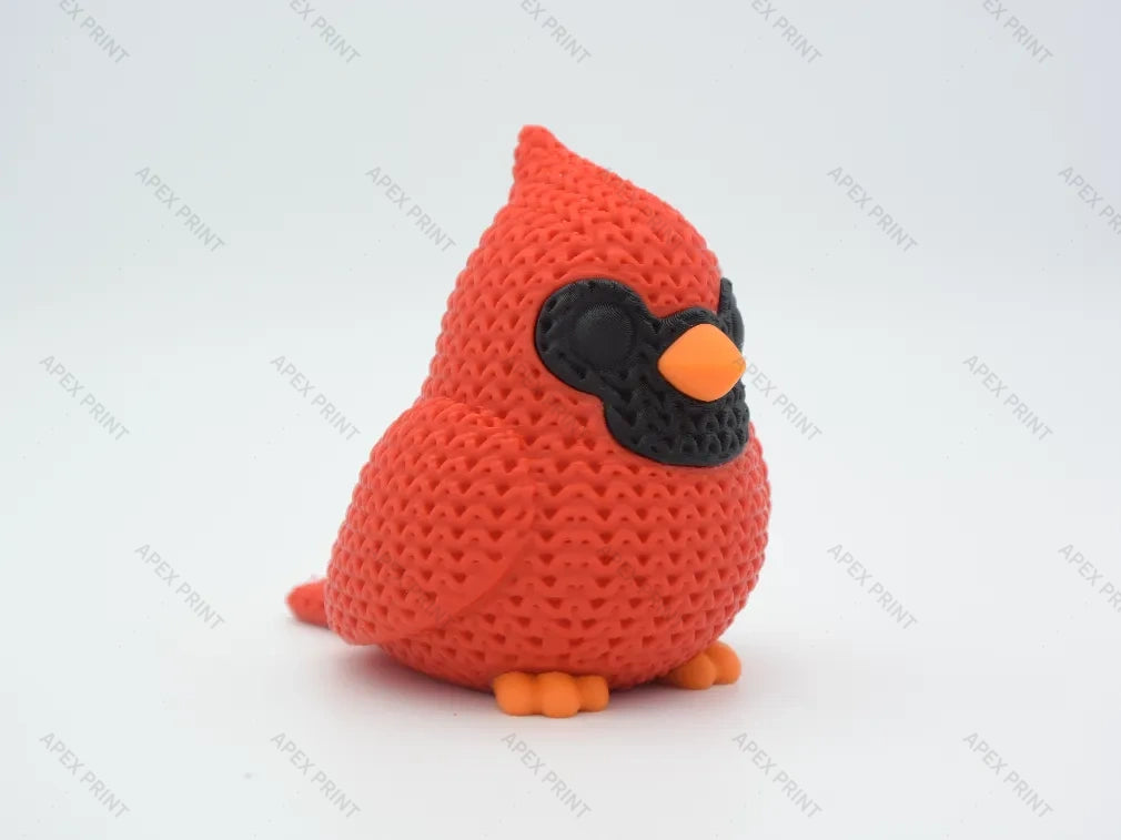 3D Printed Crochet-Style Cardinal Figurine
