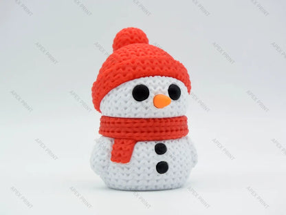 3D Printed Crochet-Style Snowman Figurine