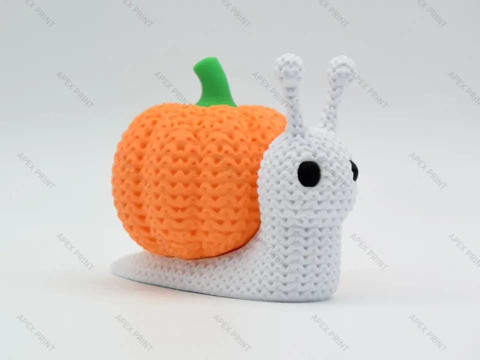 3D Printed Pumpkin-Shell Snail Figurine