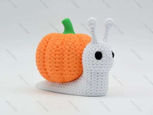 3D Printed Pumpkin-Shell Snail Figurine
