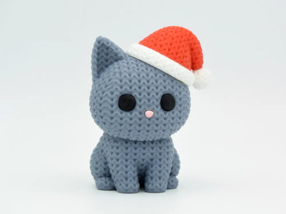 3D Printed Christmas Cat Figurine