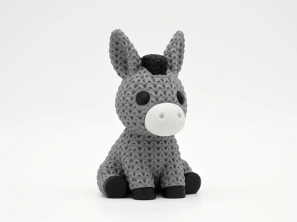 3D Printed Crochet-Style Donkey Figurine