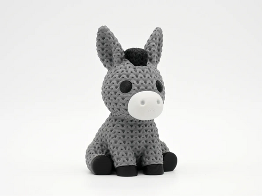 3D Printed Crochet-Style Donkey Figurine