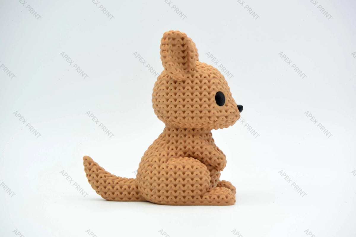 3D Printed Crochet-Style Kangaroo Figurine