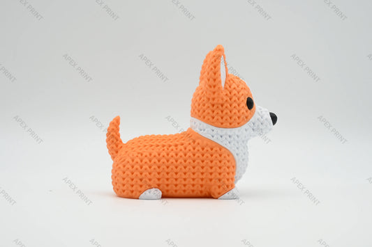 3D Printed Crochet-Style Corgi Figurine