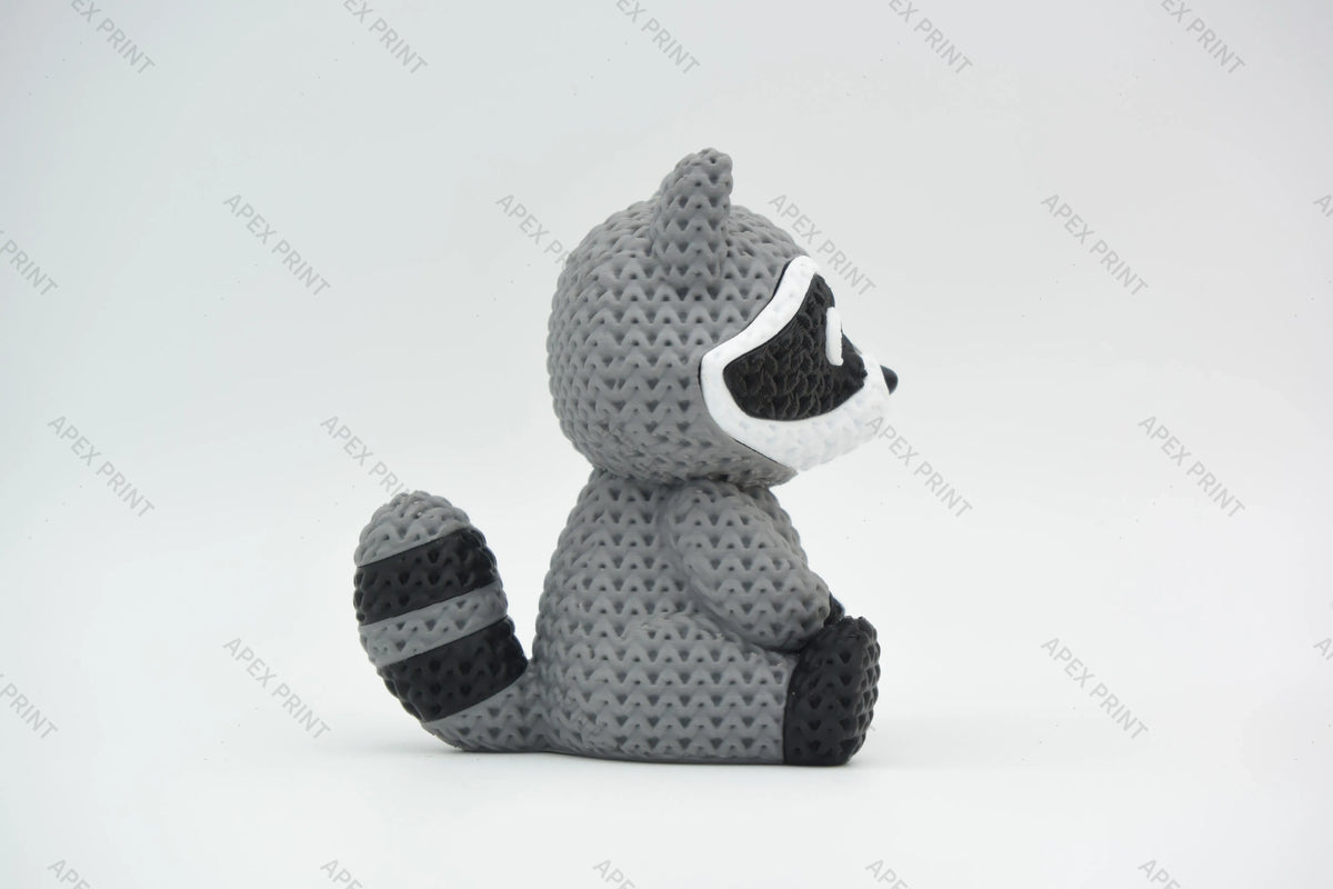 3D Printed Crochet-Style Raccoon Figurine