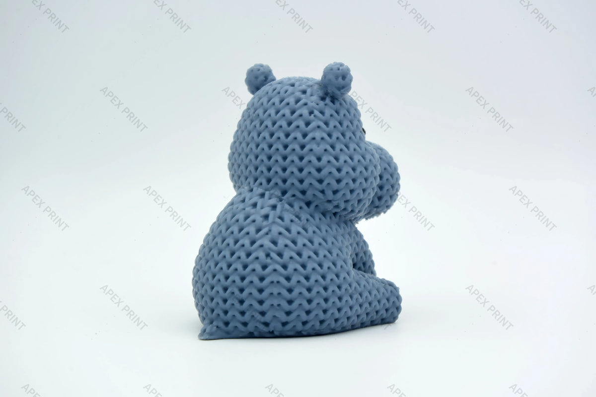 3D Printed Crochet-Style Hippo Figurine