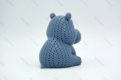 3D Printed Crochet-Style Hippo Figurine