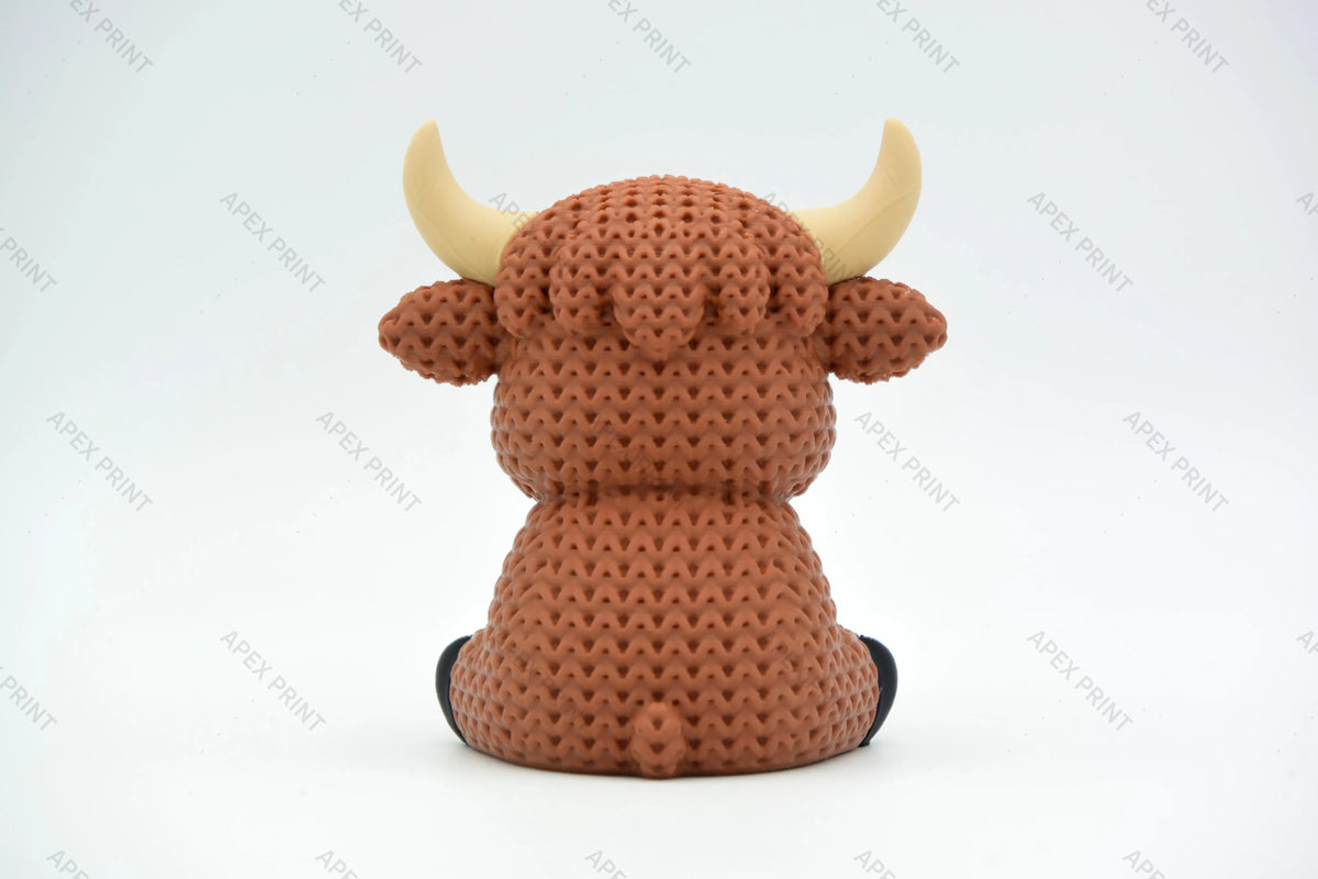 3D Printed Crochet-Style Cow Figurine