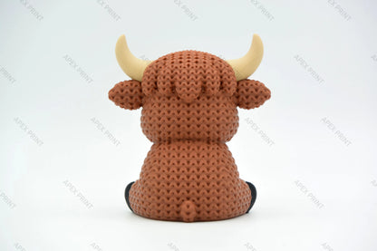 3D Printed Crochet-Style Cow Figurine
