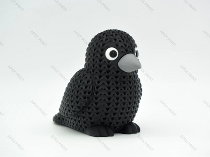 3D Printed Crochet-Style Crow Figurine