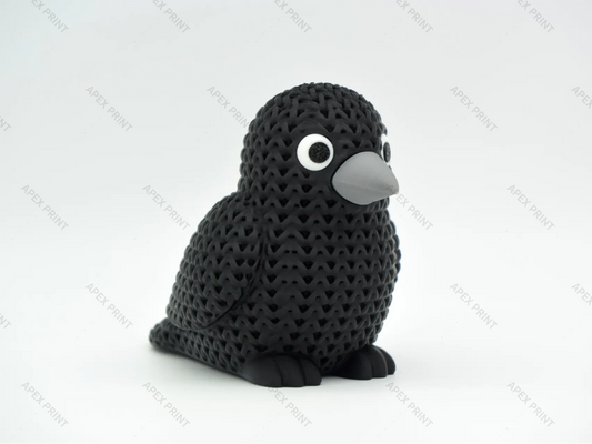 3D Printed Crochet-Style Crow Figurine