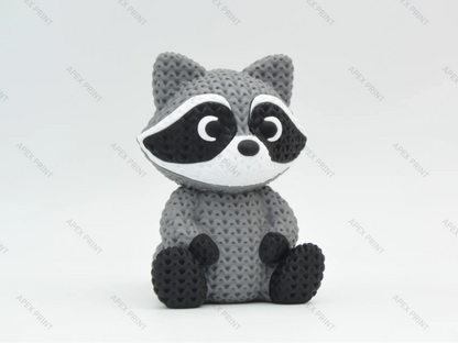 3D Printed Crochet-Style Raccoon Figurine
