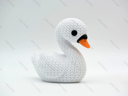 3D Printed Crochet-Style Swan Figurine