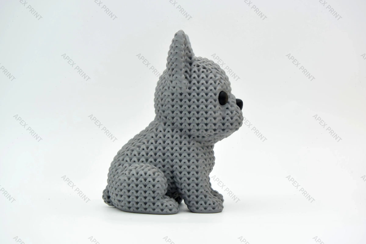 3D Printed Crochet-Style Bulldog Figurine