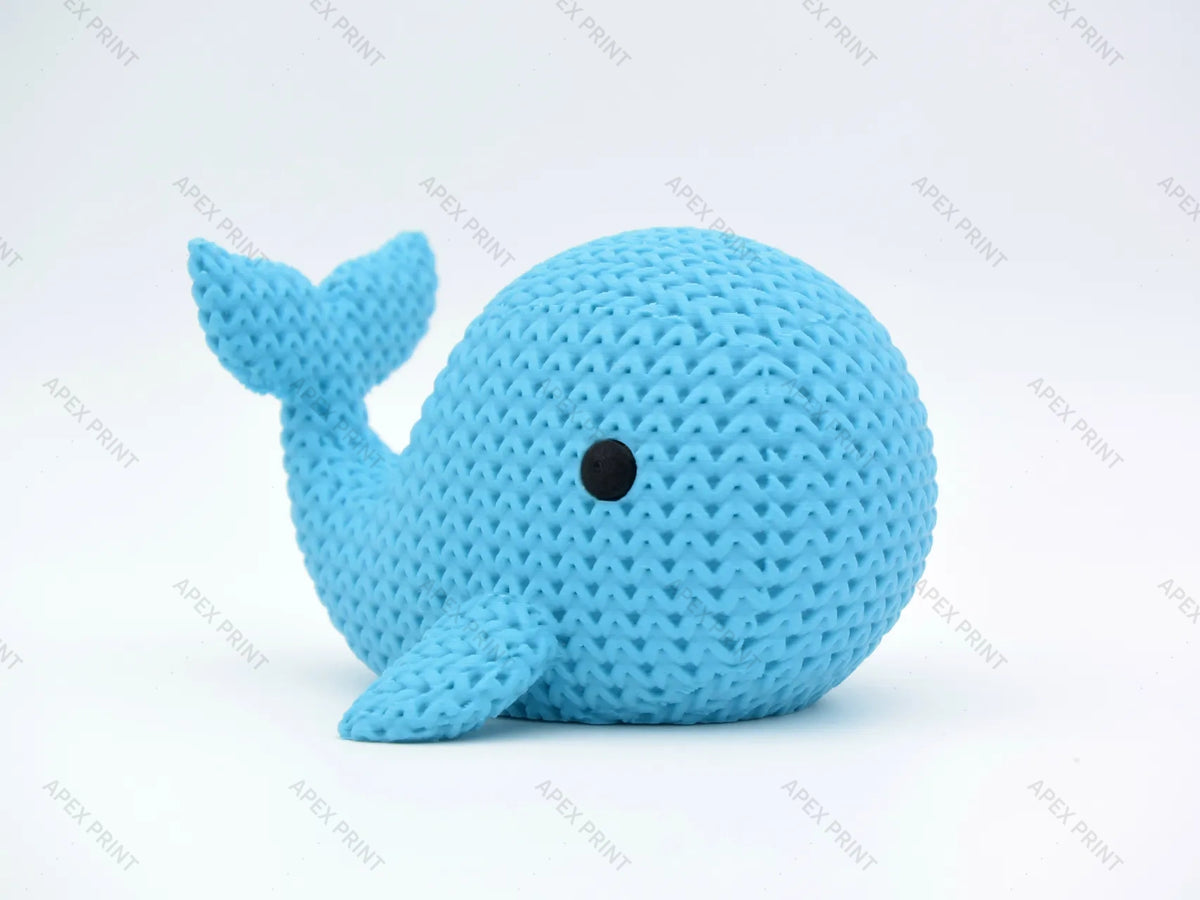 3D Printed Crochet-Style Whale Figurine