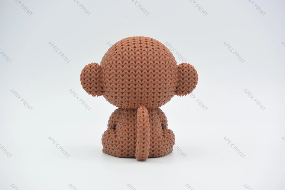 3D Printed Crochet-Style Monkey Figurine