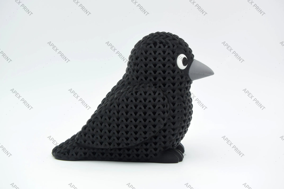 3D Printed Crochet-Style Crow Figurine
