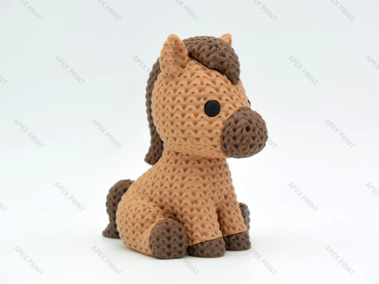 3D Printed Crochet-Style Horse Figurine