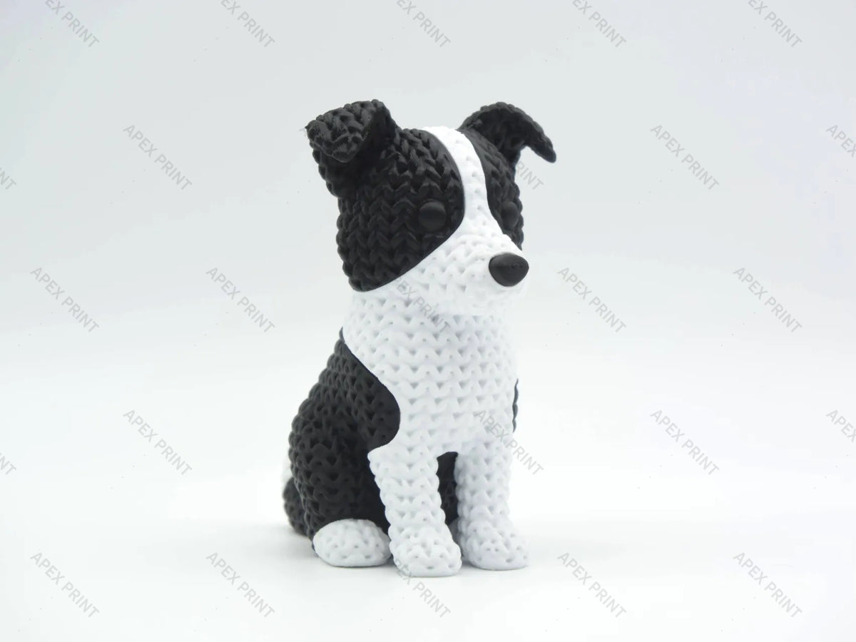 3D Printed Crochet-Style Shepherd Dog Figurine
