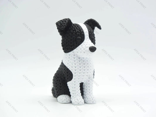 3D Printed Crochet-Style Shepherd Dog Figurine
