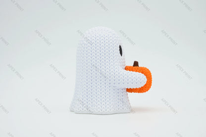3D Printed Pumpkin-Holding Ghost Figurine