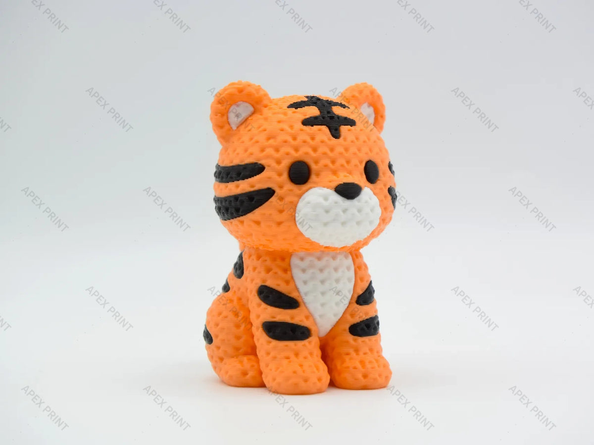 3D Printed Crochet-Style Tiger Figurine