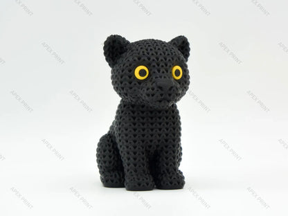 3D Printed Crochet-Style Panther Figurine