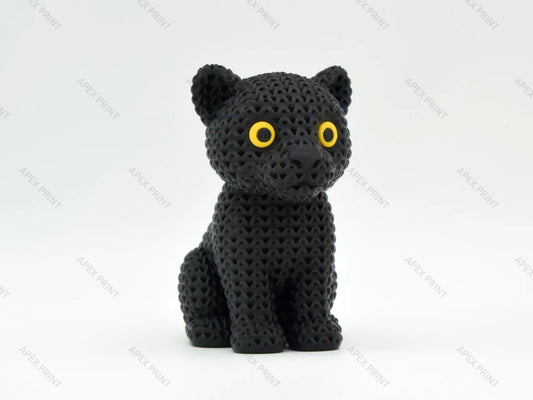 3D Printed Crochet-Style Panther Figurine