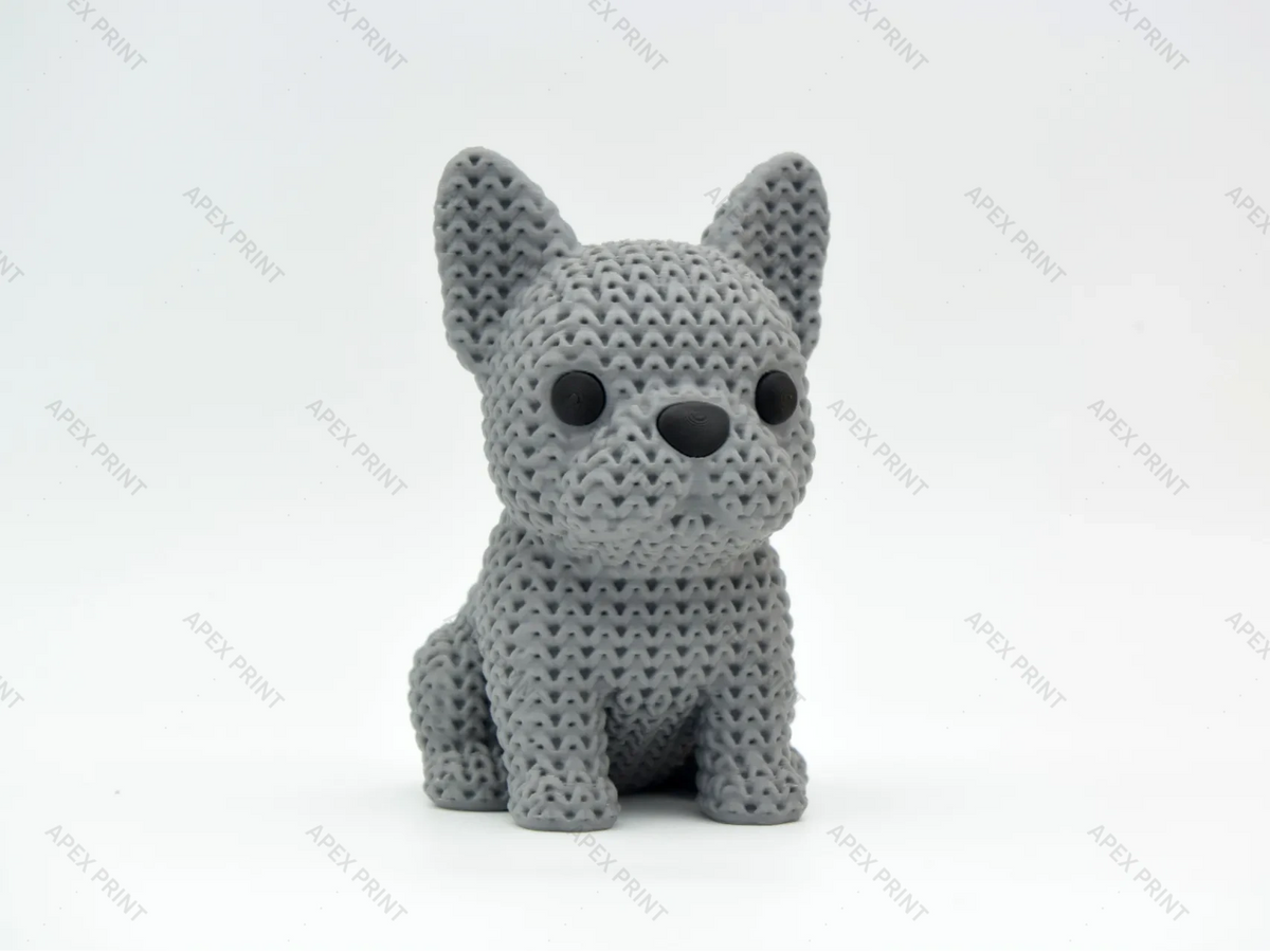 3D Printed Crochet-Style Bulldog Figurine