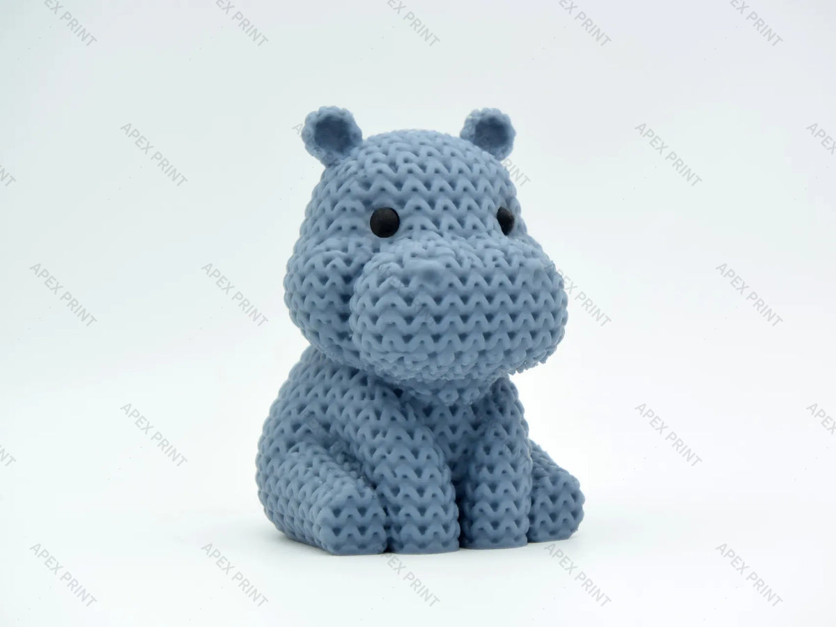 3D Printed Crochet-Style Hippo Figurine