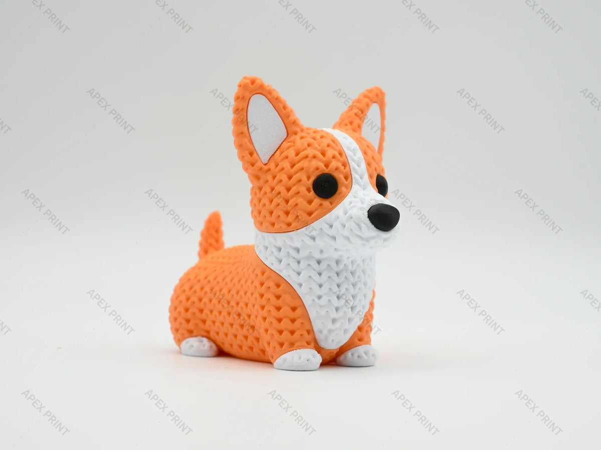 3D Printed Crochet-Style Corgi Figurine