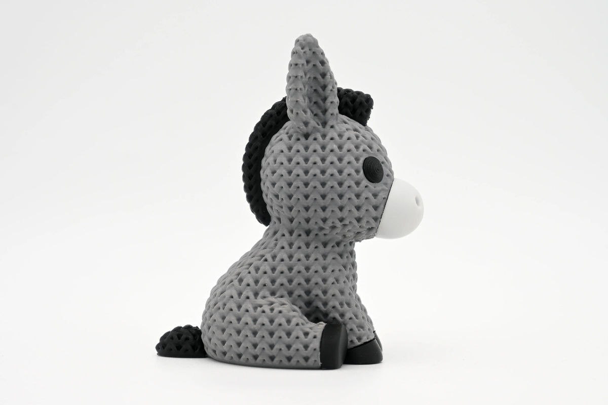 3D Printed Crochet-Style Donkey Figurine