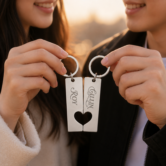 Personalized Stainless Steel Heart Keychain