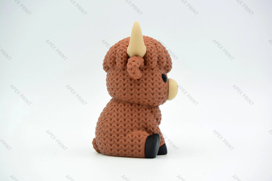 3D Printed Crochet-Style Cow Figurine