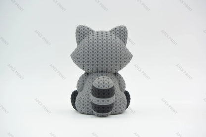 3D Printed Crochet-Style Raccoon Figurine
