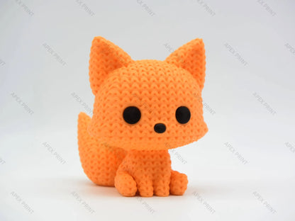 3D Printed Crochet-Style Fox Figurine