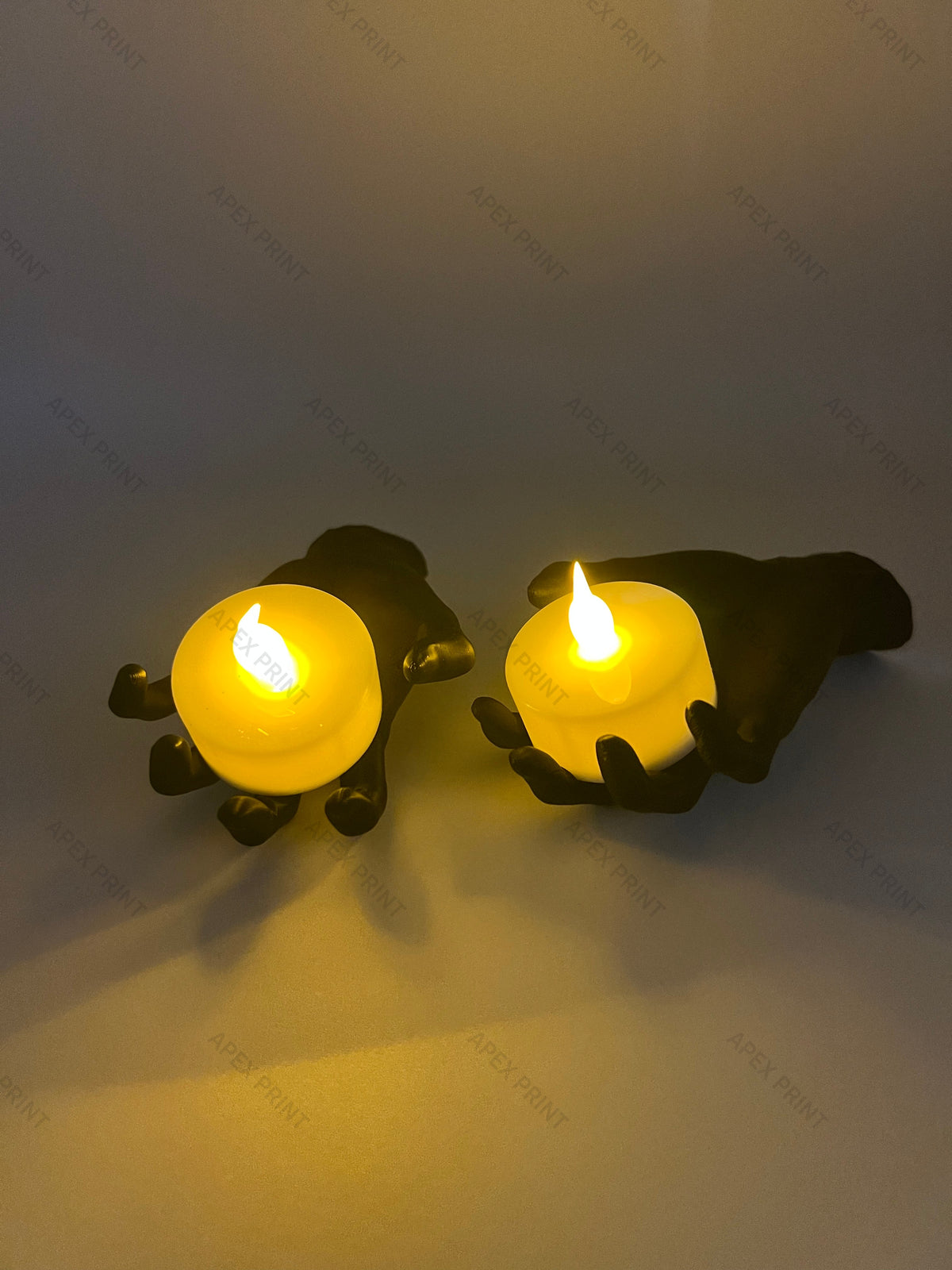 3D Printed  Black Hand Candle Holder