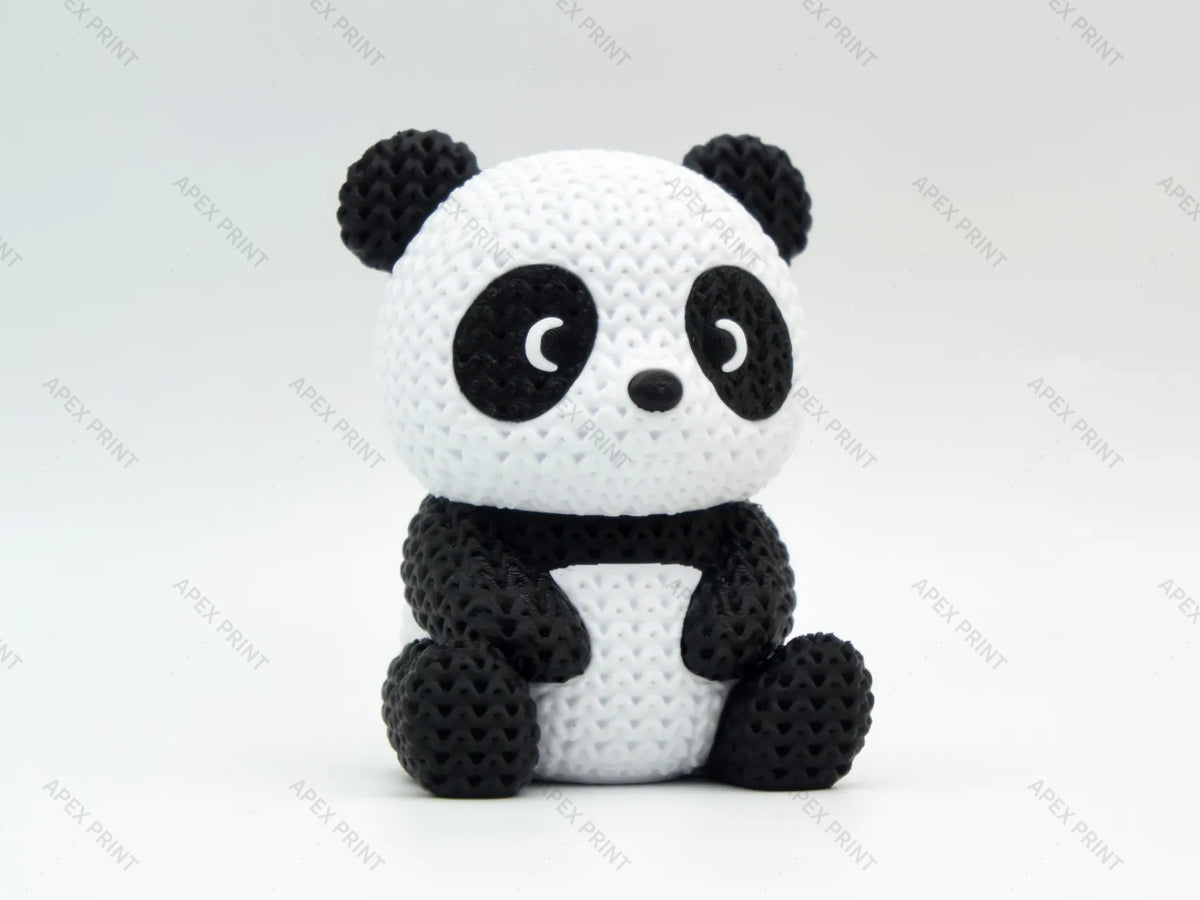 3D Printed Crochet-Style Panda Figurine