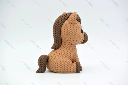 3D Printed Crochet-Style Horse Figurine