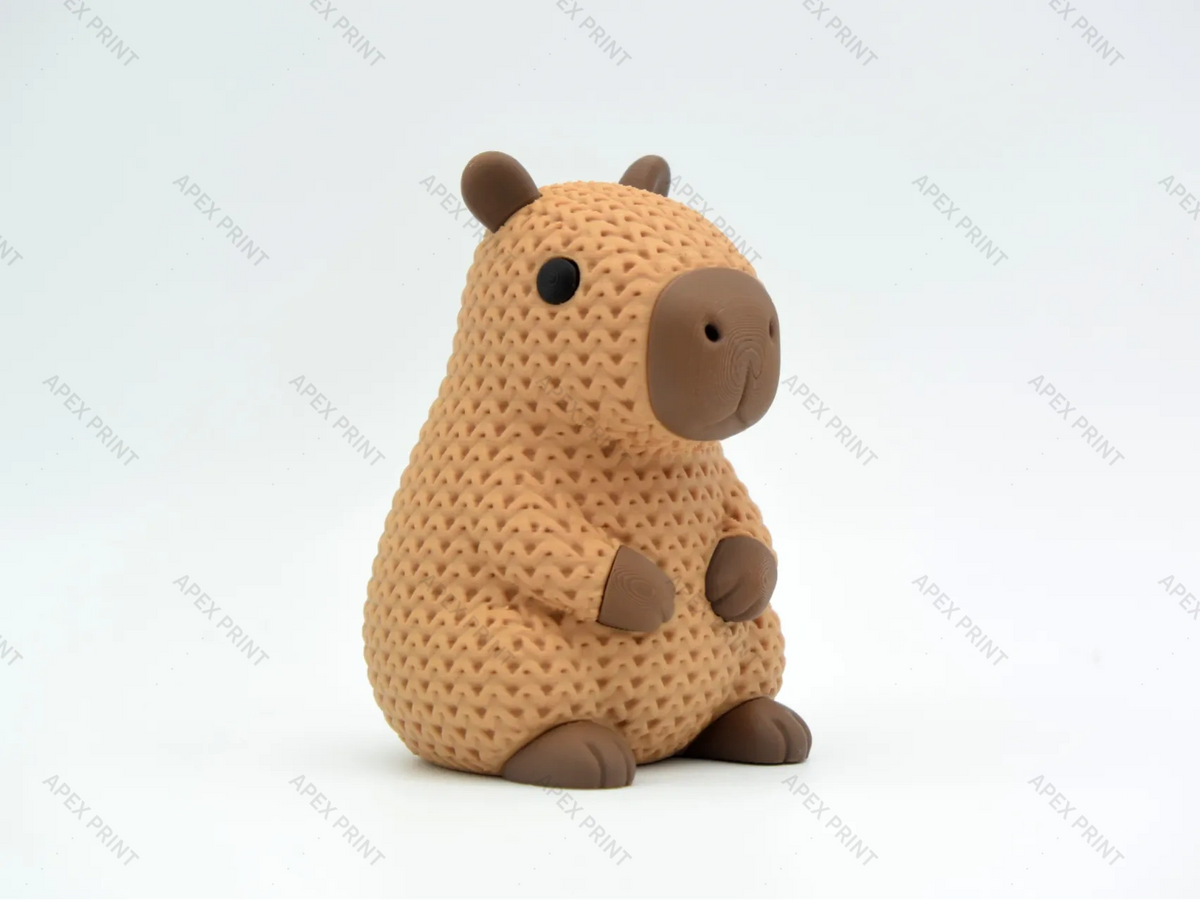 3D Printed Crochet-Style Capybara Figurine