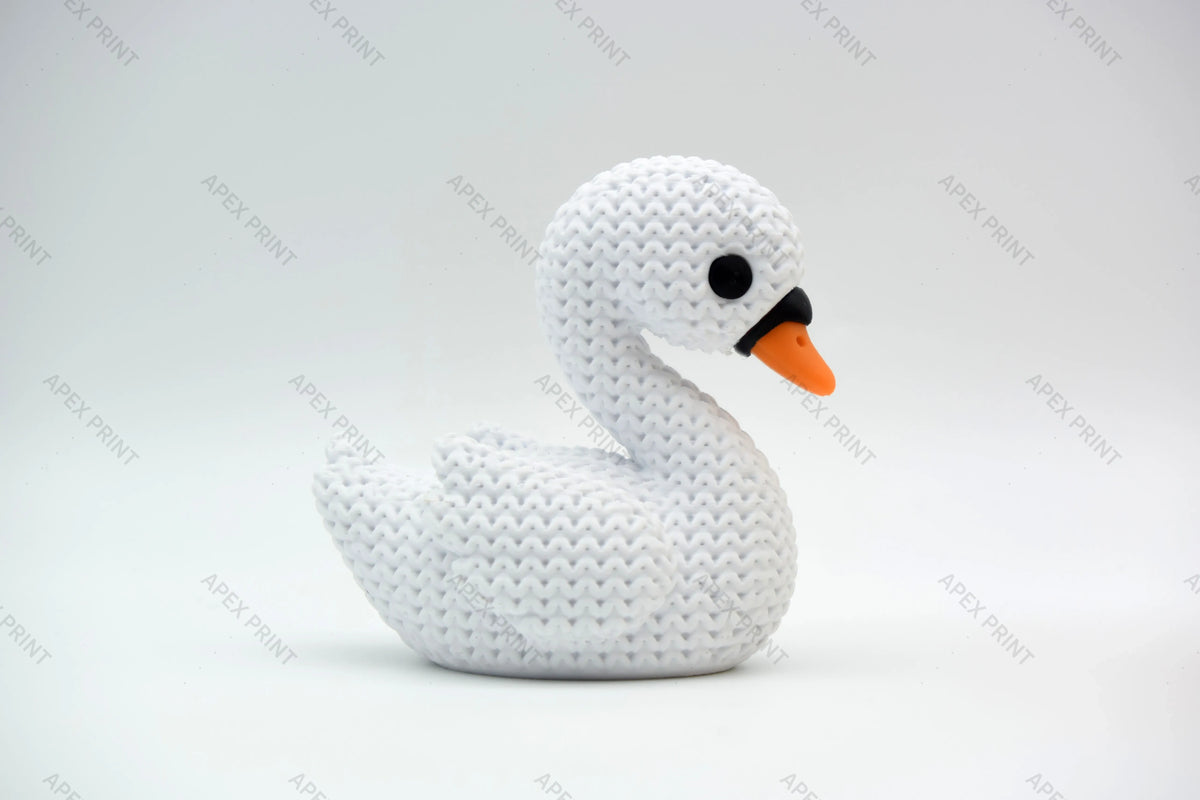3D Printed Crochet-Style Swan Figurine