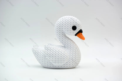 3D Printed Crochet-Style Swan Figurine