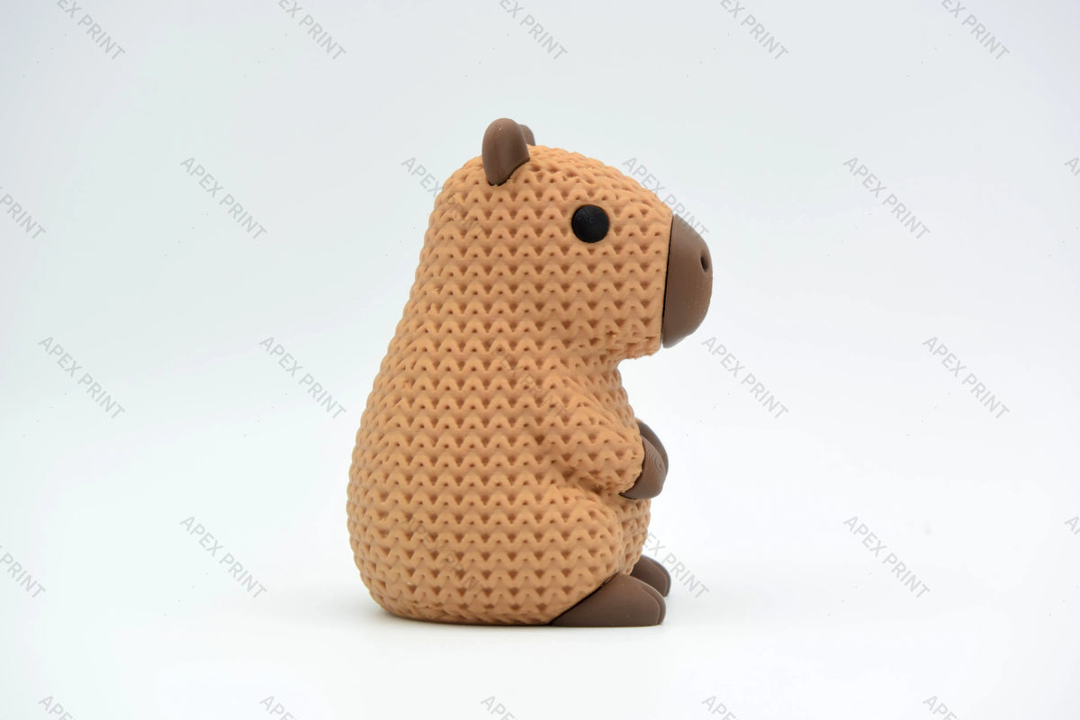 3D Printed Crochet-Style Capybara Figurine