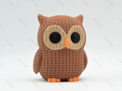 3D Printed Crochet-Style Owl Figurine