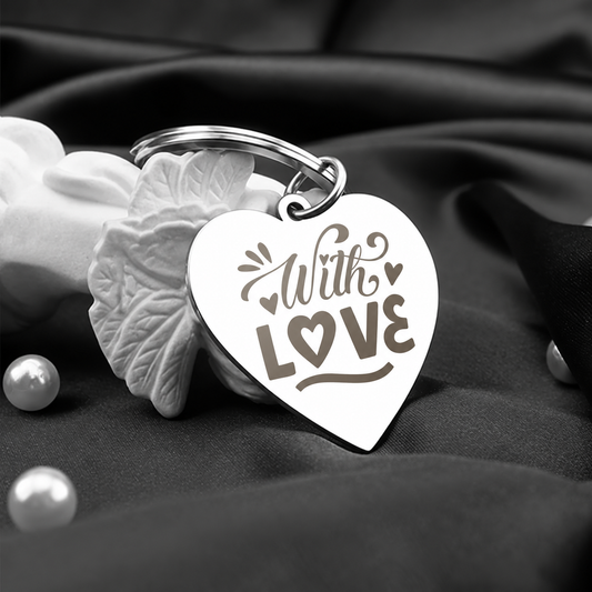 Personalized Stainless Steel Heart Keychain