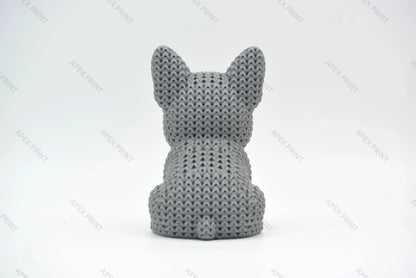 3D Printed Crochet-Style Bulldog Figurine