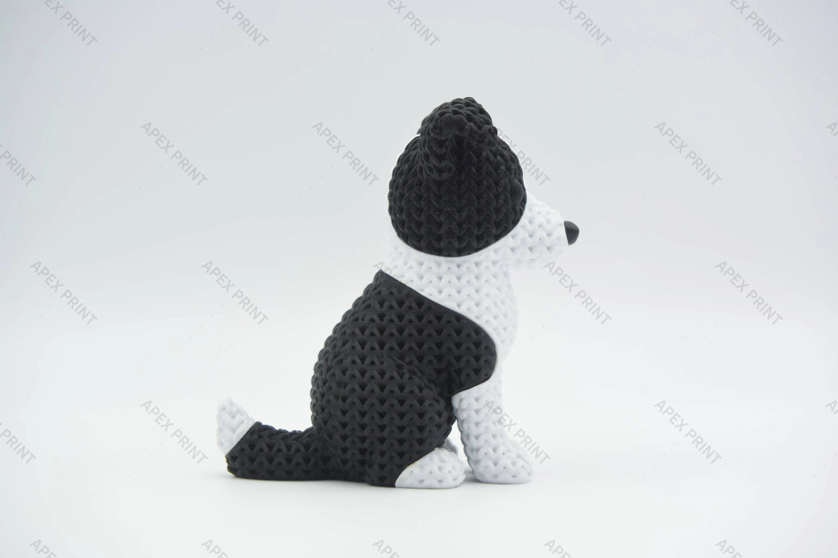 3D Printed Crochet-Style Shepherd Dog Figurine